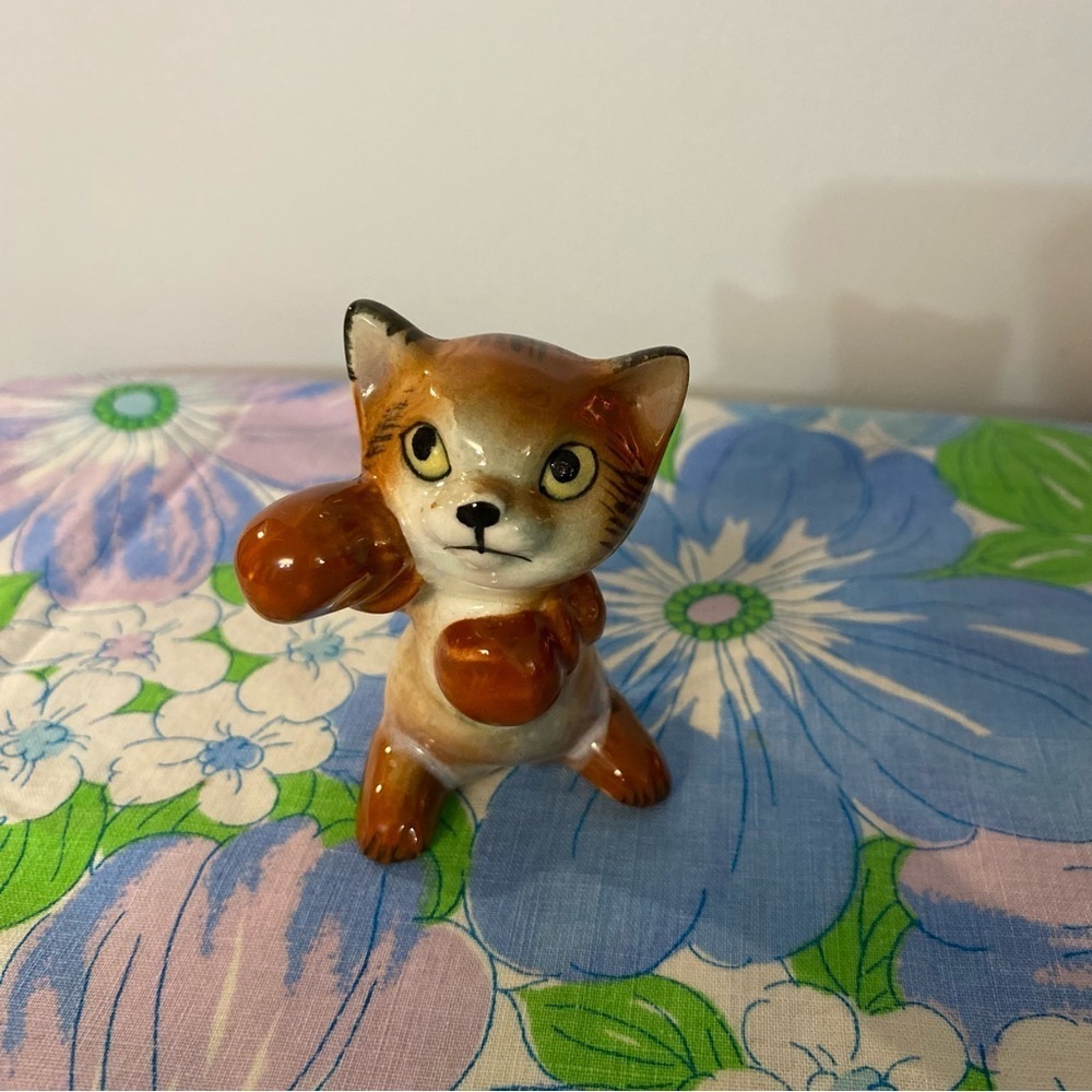 Vintage Boxing kitty cat Salt & Pepper shaker singleton rare hard to find - Picture 1 of 9
